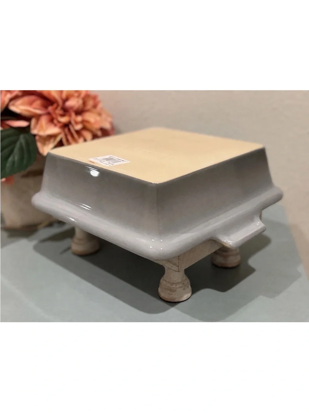Le Creuset French Grey/Mist Gray 23cm Square Heritage Dish With Lid 9